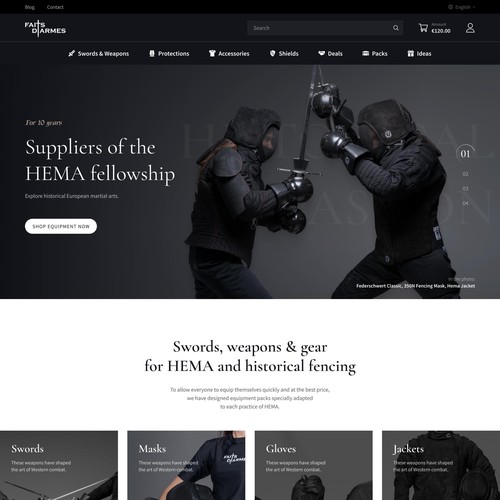 Refonte d'un site ecommerce dédié à l'escrime médievale
