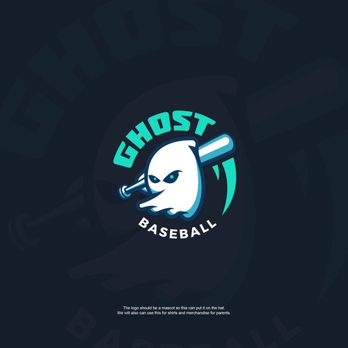Baseball ghost theme logo emblem
