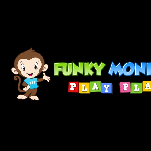 create a cute and creative design for an indoor children's play center funky monkey mascot