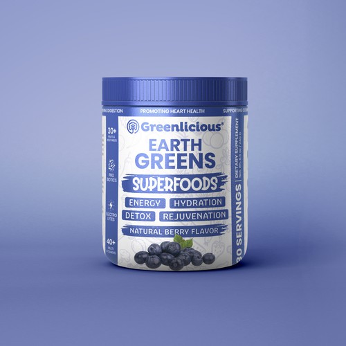 Grrenlicious Superfood label design