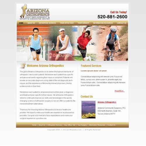 Orthopedics center Homepage design - Uncoded 301