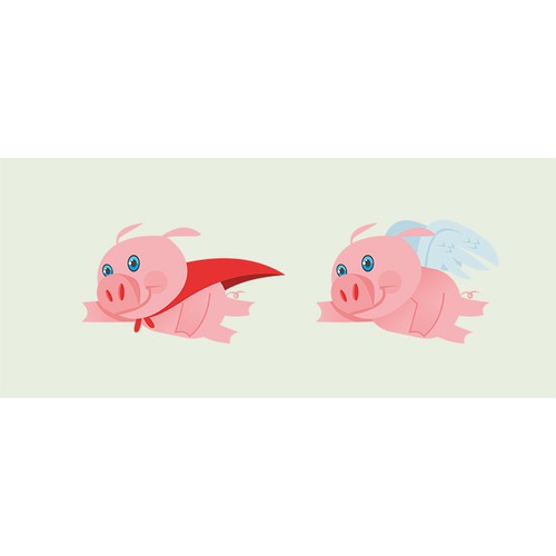 create a graphic of a flying pig for a mascot