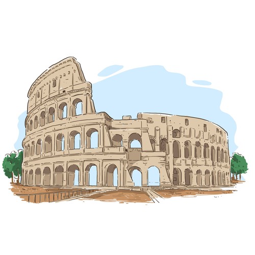 Ancient Building Illustration