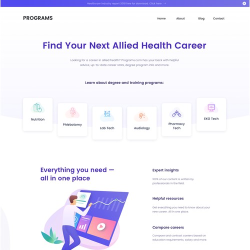 Healthcare education program website