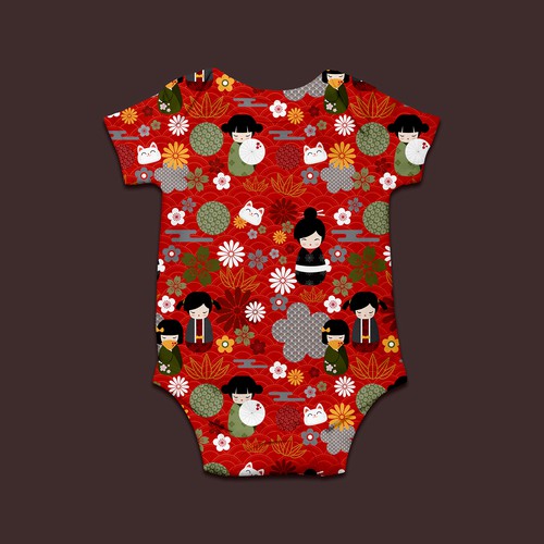 Baby clothes Inspired by Japanese culture