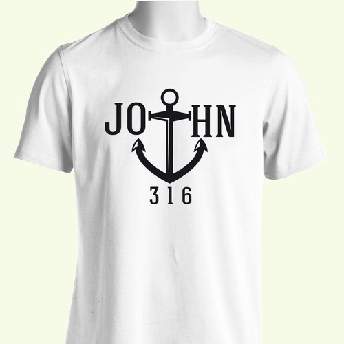 Hipster/College style t-shirt design featuring John 3:16