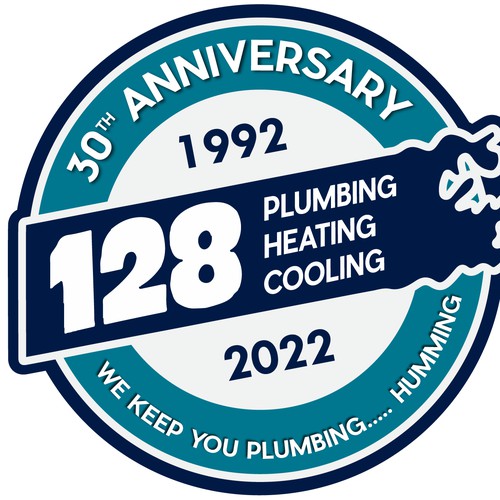 Anniversary Logo for 128Plumbing
