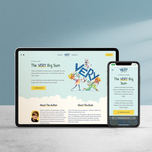 Author website design for The VERY Big Sum