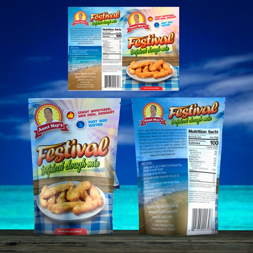 Standing pouch bag design for Caribic food