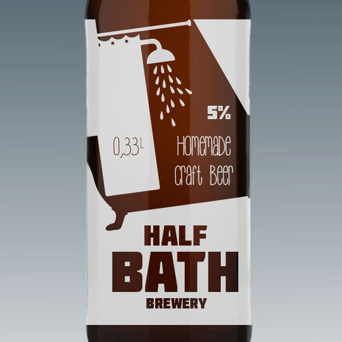 Beer bottle label for half bath brewery