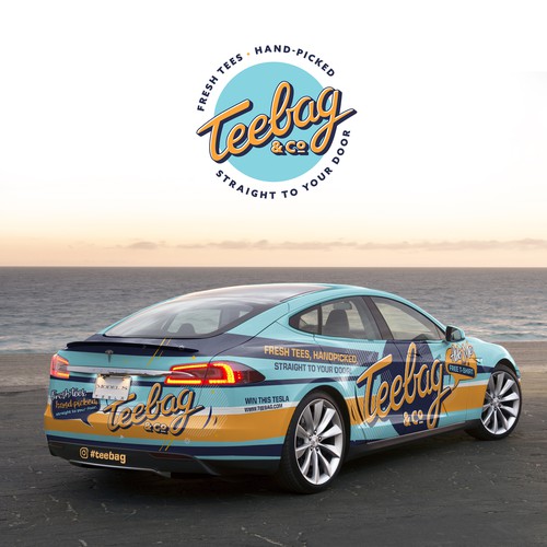 Crazy Tesla Road Trip Car Wrap Design