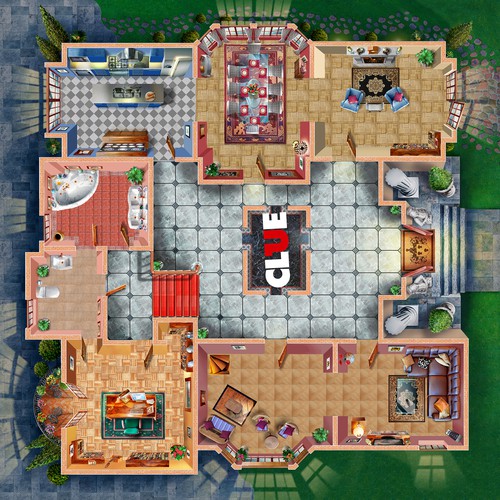 Create the new CLUEDO mansion for App gameplay