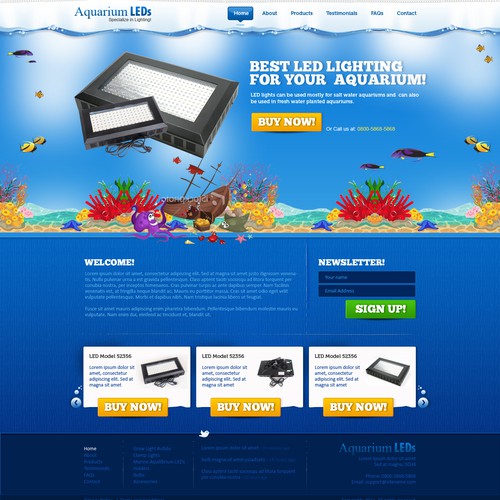 Website Design for Aquarium LEDs