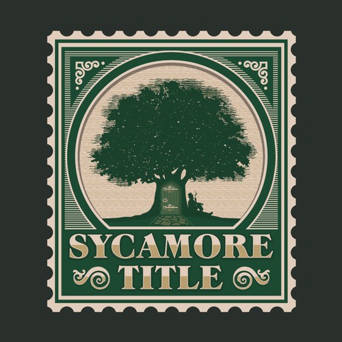 Sycamore Title Postage Style Logo