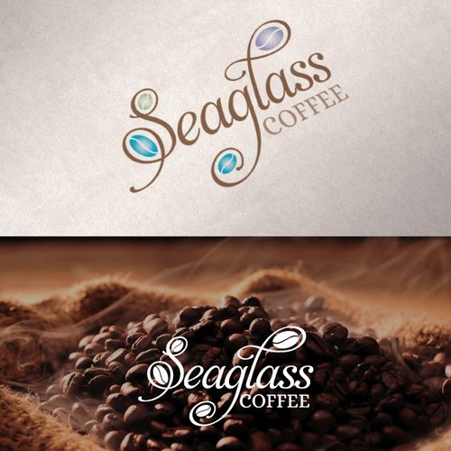 Create a logo for a coffee roasting company called Seaglass Coffee