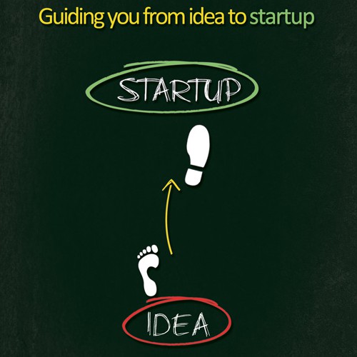 Creative book cover for "The Next Step: Guiding you from idea to startup"