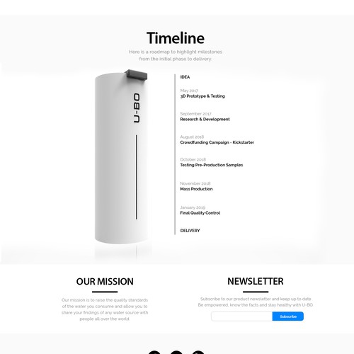 Clean Landing Page desain for U-Bo