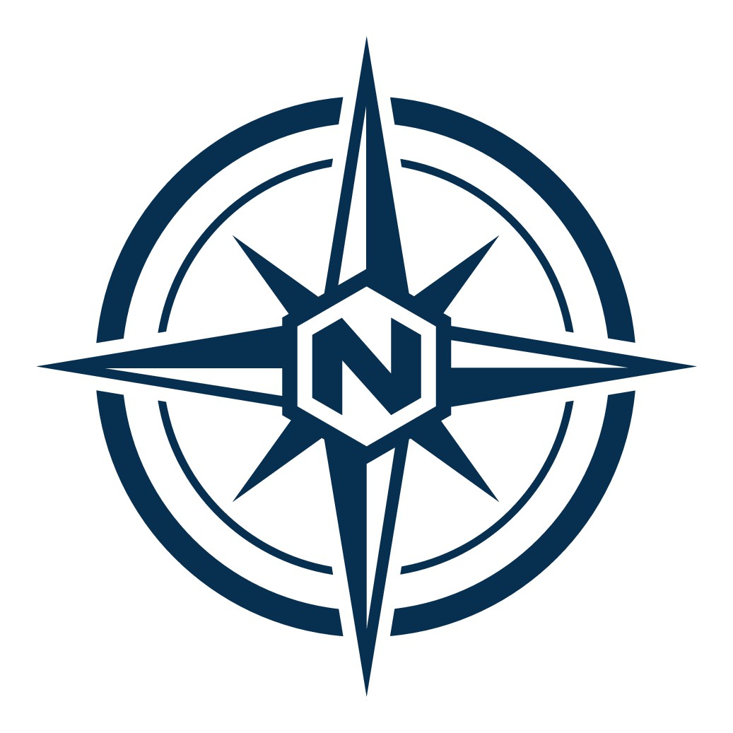 Simple and familiar compass logo for upmarket Fish and Chip restaurant/takeaway