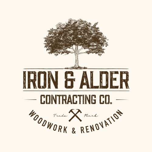 Vintage, classic logo for rustic construction company
