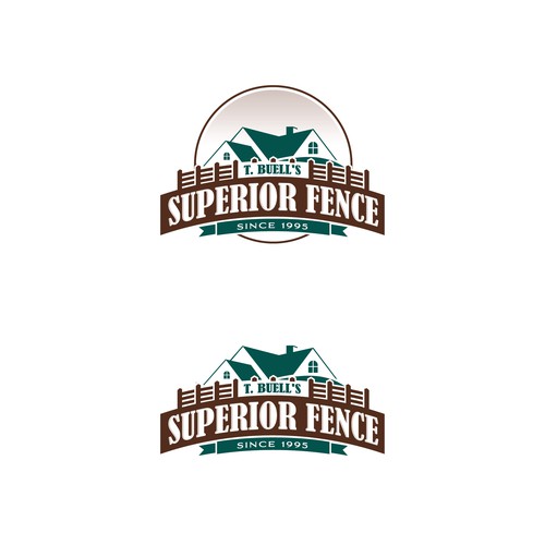 Classic logo for a home fencing company.