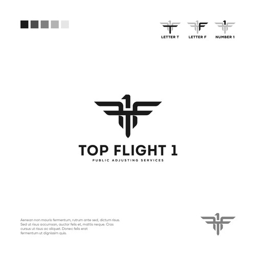 Monogram logo design for Top Flig 1