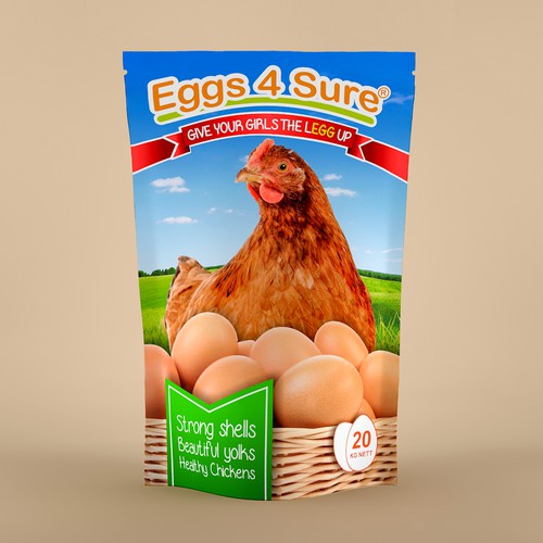 Fun package design for Eggs 4 Sure