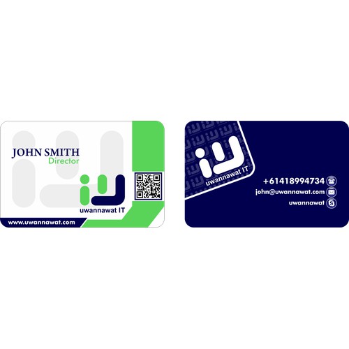 Create a business card for a slightly offbeat IT services provider:  uwannawat IT