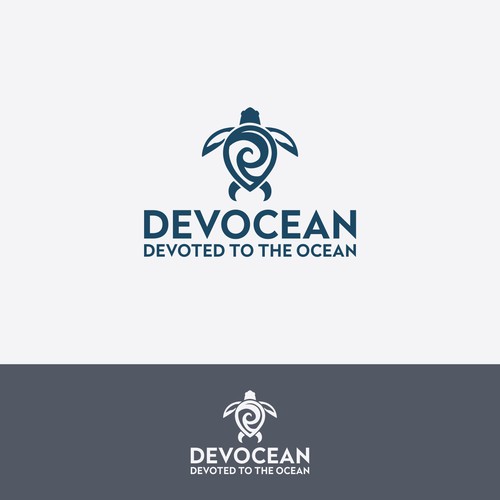 Ocean Based Turtle Logo with Wave(s) inside