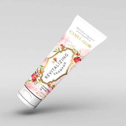 Middle Eastern inspired Revitalizing Shampoo Packaging Design