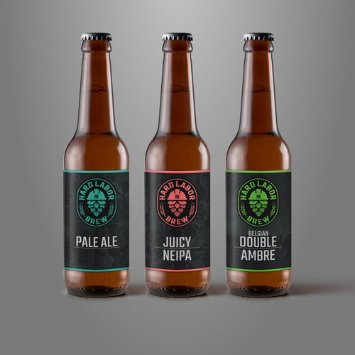 Minimalist label for craft beer brand