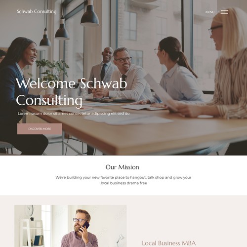 Minimal website design for consulting company