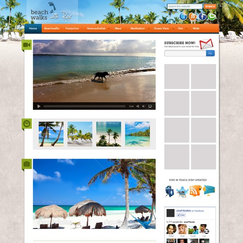 Blog design: Beach Walks with Rox, internet TV show