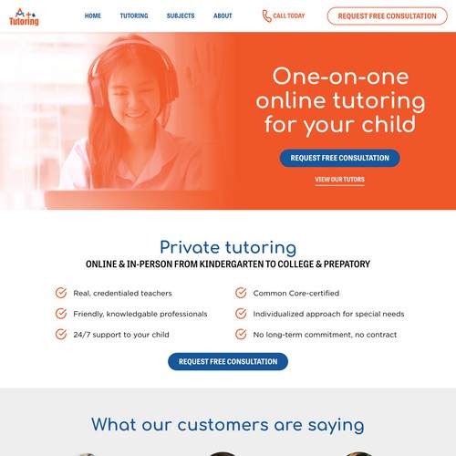 A+ Tutoring | Landing Page