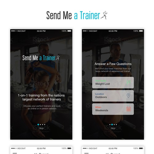 Design app layout for finding local personal trainers