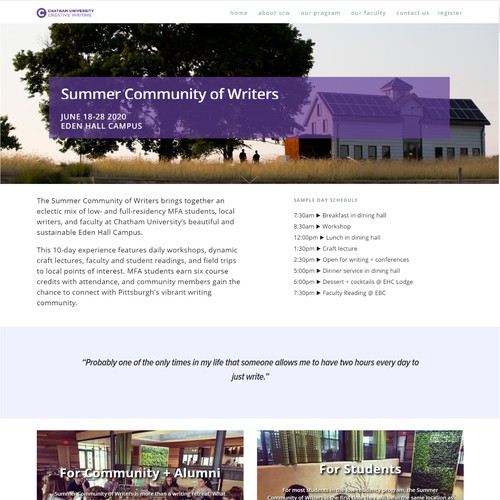 College Community Writing Program Website