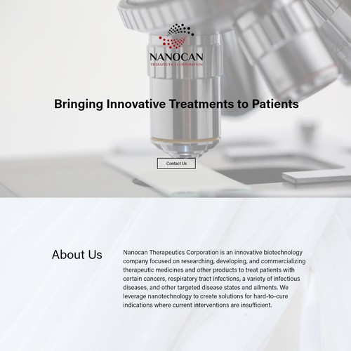 Landing Page Design for Nanocan