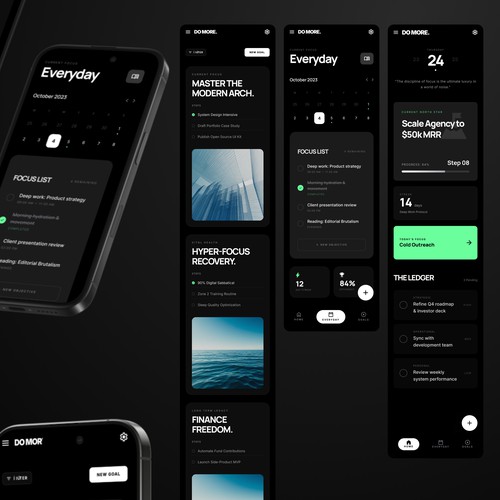 Do More. Goal Setting, Productivity App UI