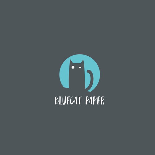 Simple, flat character design for Bluecat paper — creative, inspiring and arty