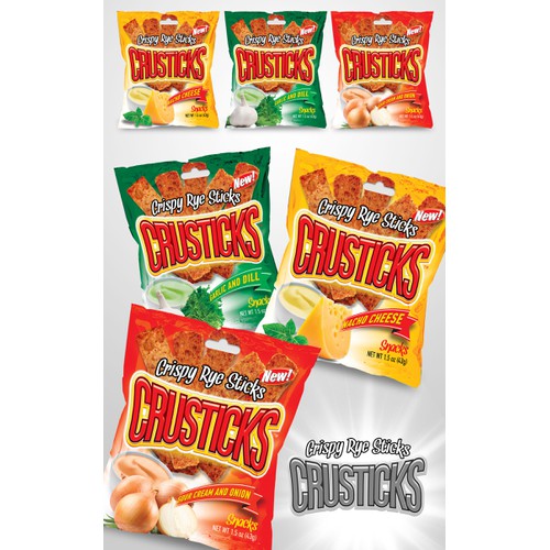 Create the next packaging or label design for Crusticks, Inc.