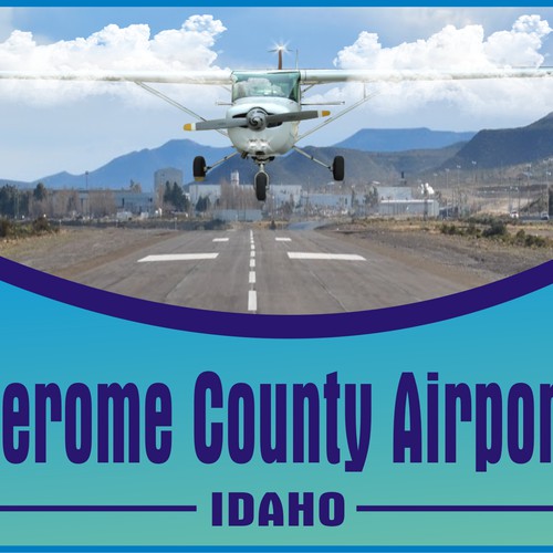 Aviation themed county airport sign