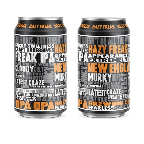 Hazy Freak IPA Beer Can Label