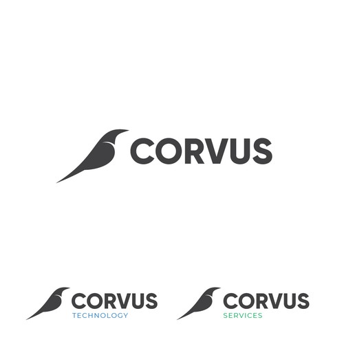 Bold and simple logo for Corvus.