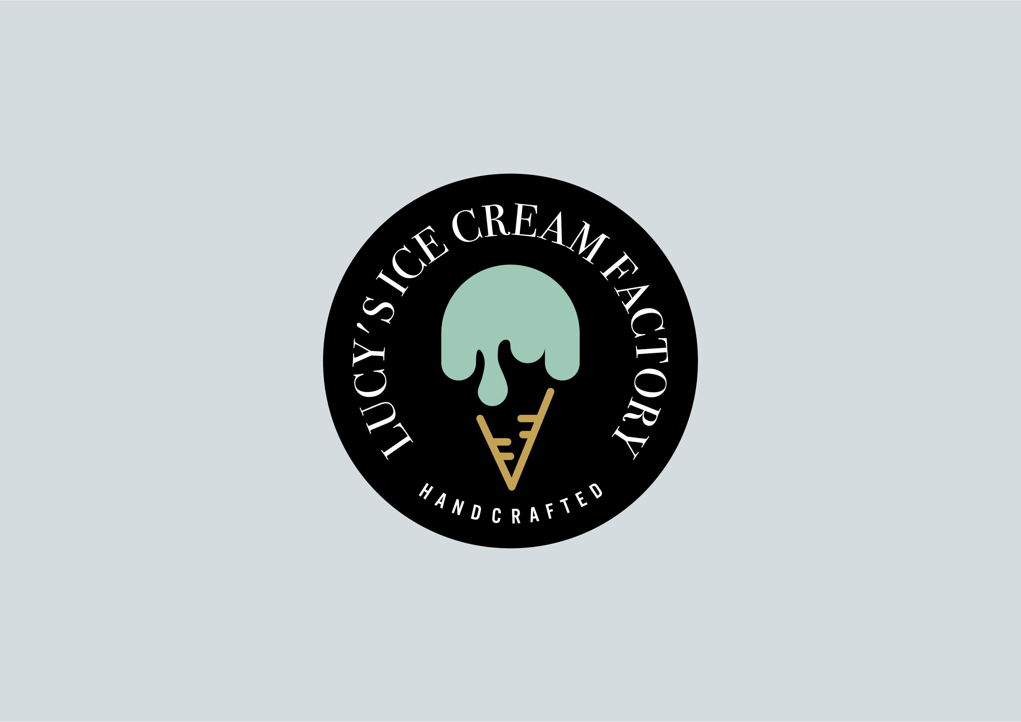 elegant, fresh and modern emblem design for Lucy's ice cream factory