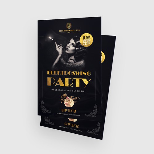 Create an awesome flyer design for the legendary electro swing party