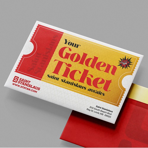 Golden Ticket Invitation Envelope
