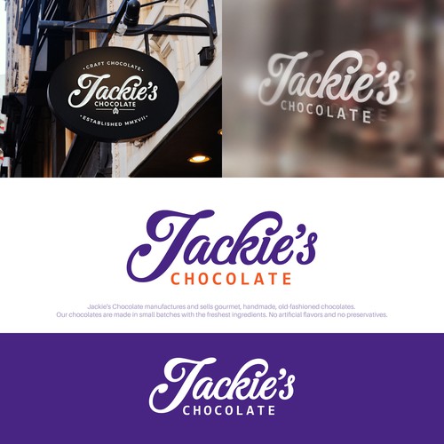 Logotype for Jackie's Chocolate.