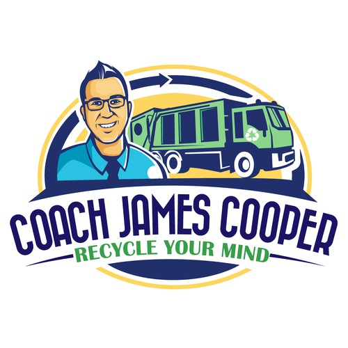 Create a winning design for this Speaker and Coach who wanted to be a Garbage man.