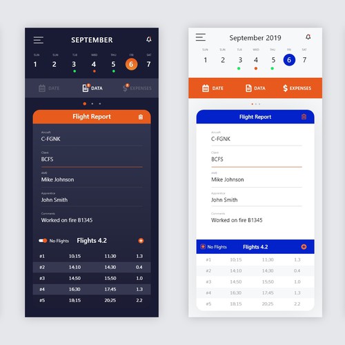 Aviation Mobile App Design