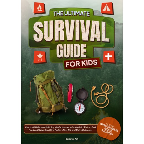 The cover design of "The Ultimate Survival Guide for Kids"