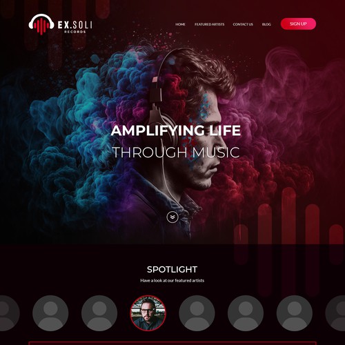 Homepage for music sponsorship